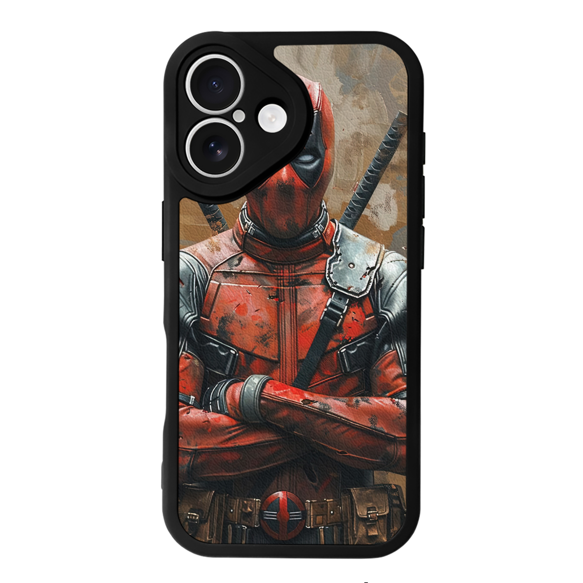 （画像用） Deadpool デッドプール 【iPhone 16シリーズ対応】シリコンスマホケース（レザー調） 材質：シリコン